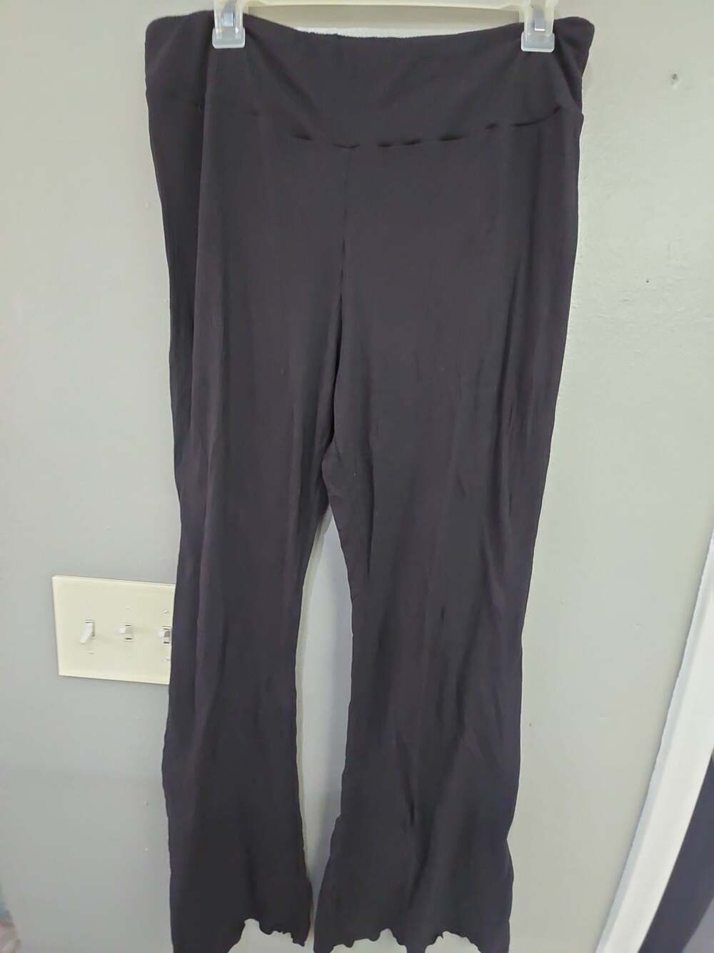 No Boundaries Flare Leggings Size XL 15-17 Black Ribbed Knit Pants
